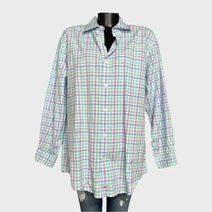 Vineyard Vines Classic Murray Mens Large Long Sleeve Button Plaid Shirt Pocket